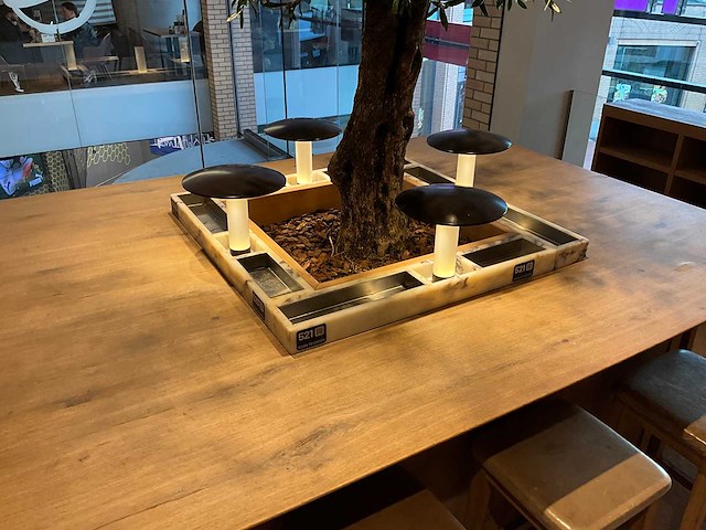 Hutten - bartafel met marmeren opbouw, verlichting & boom - afbeelding 4 van  7
