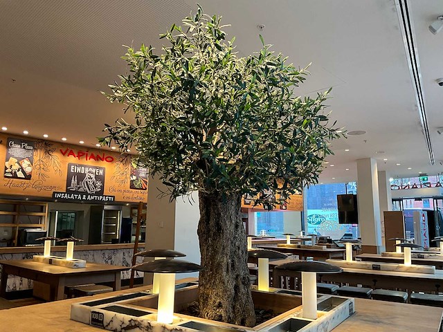 Hutten - bartafel met marmeren opbouw, verlichting & boom - afbeelding 6 van  8