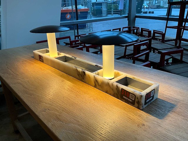 Hutten - bartafel met marmeren opbouw & verlichting - afbeelding 3 van  5