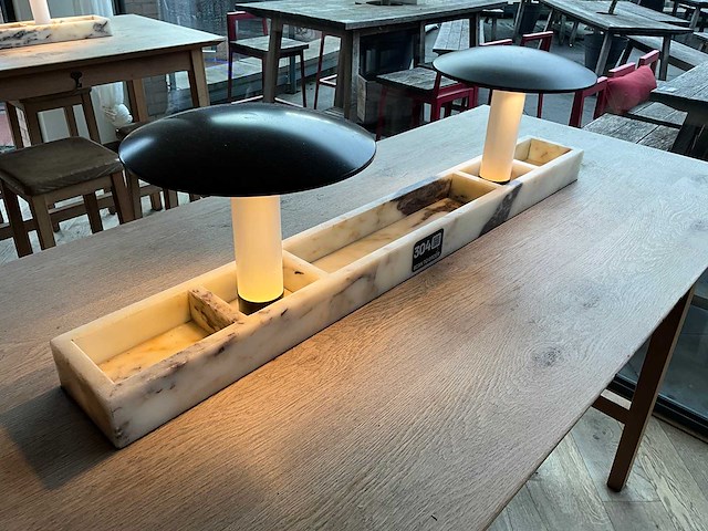 Hutten - bartafel met marmeren opbouw & verlichting - afbeelding 3 van  6
