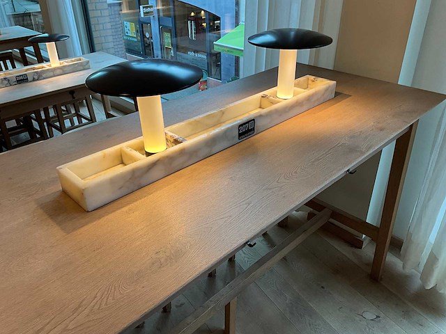 Hutten - bartafel met marmeren opbouw & verlichting - afbeelding 2 van  5