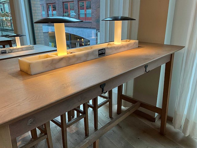 Hutten - bartafel met marmeren opbouw & verlichting - afbeelding 3 van  5