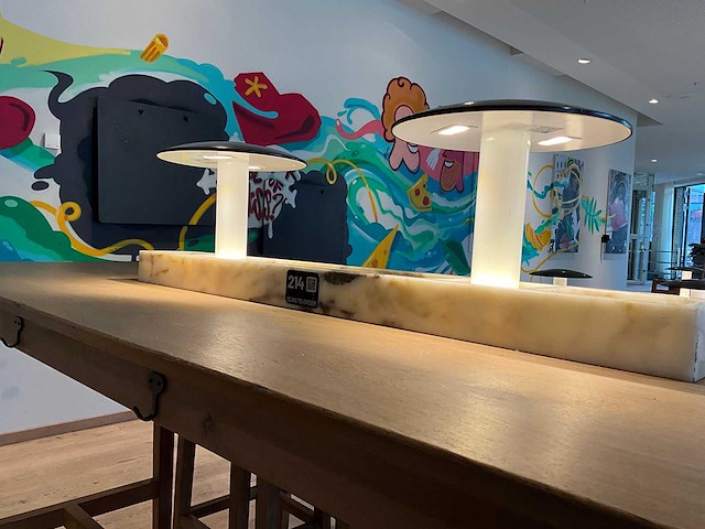 Hutten - bartafel met marmeren opbouw & verlichting - afbeelding 4 van  4