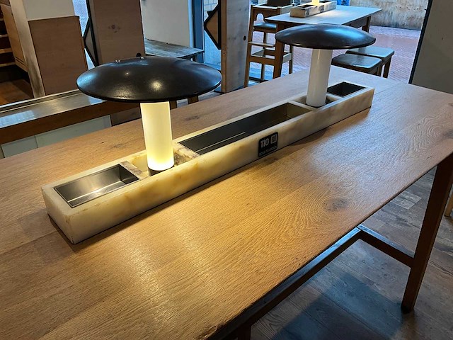 Hutten - bartafel met marmeren opbouw & verlichting - afbeelding 3 van  4