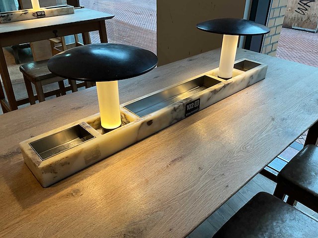 Hutten - bartafel met marmeren opbouw & verlichting - afbeelding 4 van  6