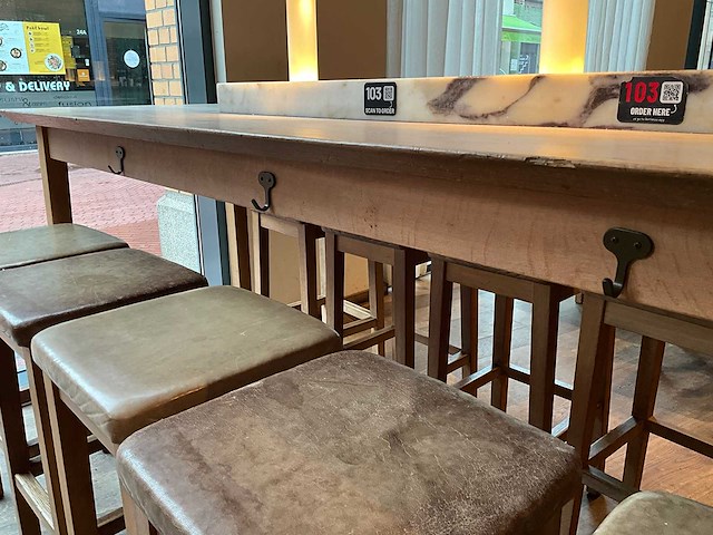 Hutten - bartafel met marmeren opbouw & verlichting - afbeelding 2 van  7