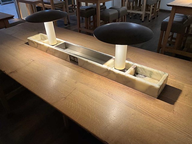Hutten - bartafel met marmeren opbouw & verlichting - afbeelding 2 van  4