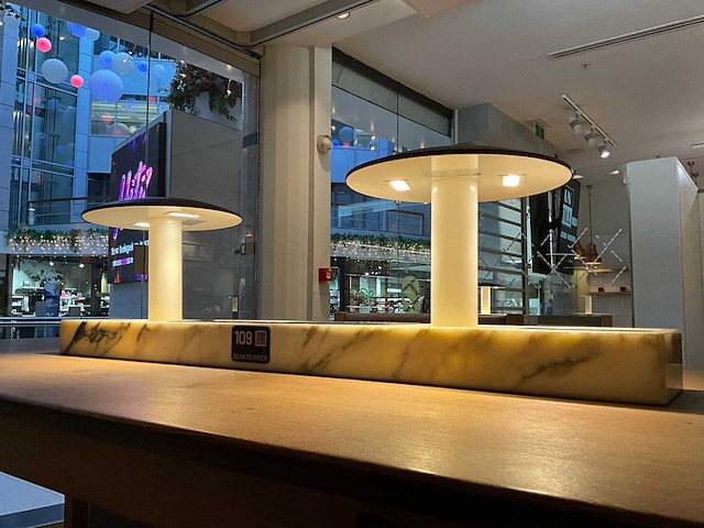 Hutten - bartafel met marmeren opbouw & verlichting - afbeelding 4 van  5