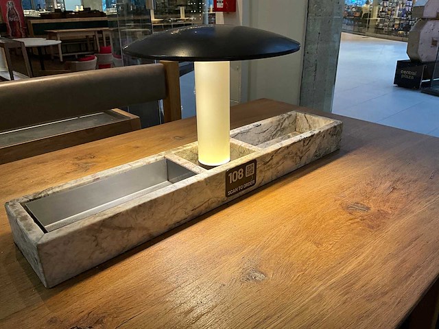 Hutten - bartafel met marmeren opbouw & verlichting - afbeelding 3 van  4