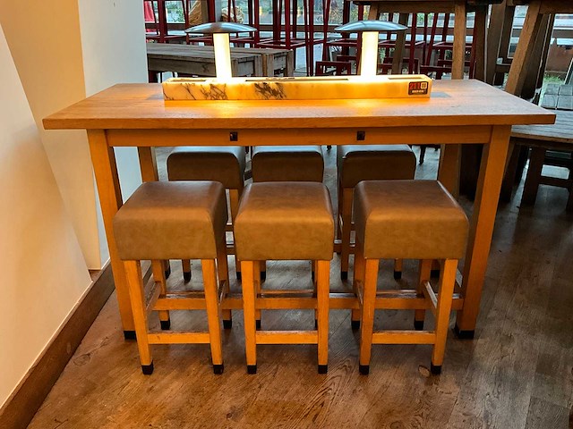 Hutten - bartafel met marmeren opbouw & verlichting - afbeelding 1 van  4