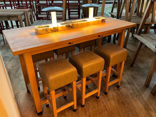 Hutten - bartafel met marmeren opbouw & verlichting - afbeelding 2 van  4