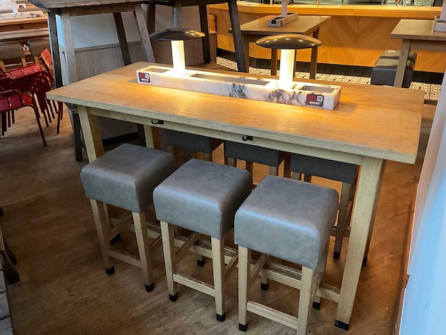 Hutten - bartafel met marmeren opbouw & verlichting - afbeelding 3 van  4