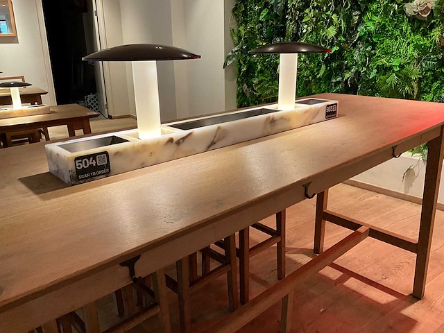 Hutten - bartafel met marmeren opbouw & verlichting - afbeelding 3 van  3