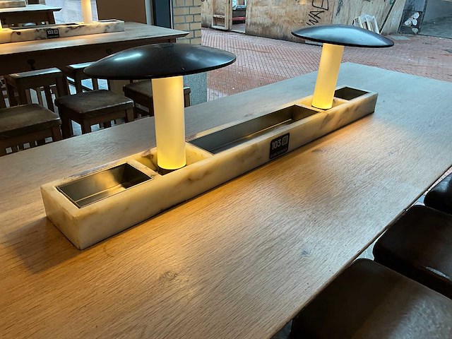 Hutten - bartafel met marmeren opbouw & verlichting - afbeelding 7 van  7