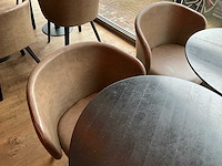 Hutten - bistrotafel met 2 lederen stoelen (2x) - afbeelding 4 van  6