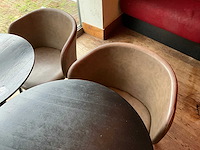 Hutten - bistrotafel met 2 lederen stoelen (2x) - afbeelding 5 van  6