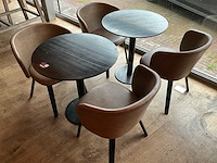 Hutten - bistrotafel met 2 lederen stoelen (2x) - afbeelding 2 van  7