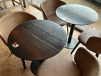 Hutten - bistrotafel met 2 lederen stoelen (2x) - afbeelding 3 van  7