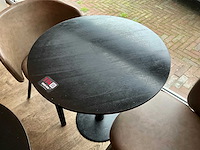 Hutten - bistrotafel met 2 lederen stoelen (2x) - afbeelding 4 van  7