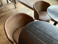 Hutten - bistrotafel met 2 lederen stoelen (2x) - afbeelding 6 van  7