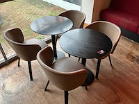 Hutten - bistrotafel met 2 lederen stoelen (2x) - afbeelding 1 van  6