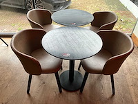 Hutten - bistrotafel met 2 lederen stoelen (2x) - afbeelding 3 van  6