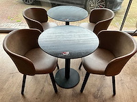 Hutten - bistrotafel met 2 lederen stoelen (2x) - afbeelding 1 van  7