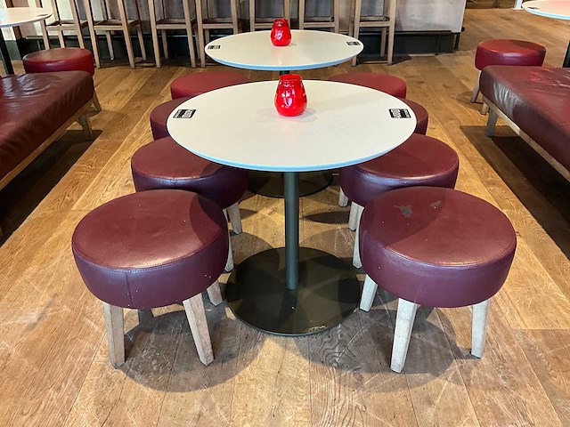 Hutten - bistrotafel met 4 krukken (2x) - afbeelding 2 van  4