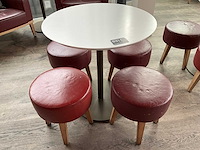 Hutten - bistrotafel met 4 lage krukken (2x) - afbeelding 2 van  4