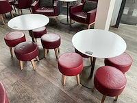 Hutten - bistrotafel met 4 lage krukken (2x) - afbeelding 4 van  4