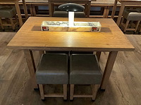 Hutten - halfhoge tafel met 4 krukken - afbeelding 2 van  4