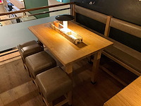 Hutten - halfhoge tafel met bank en 3 krukken - afbeelding 7 van  8