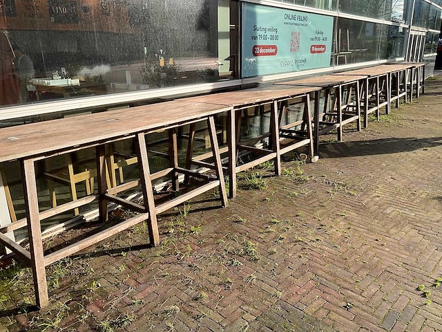 Hutten - hardhouten hoge terrastafel (2x) - afbeelding 8 van  8