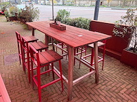 Hutten - hardhouten hoge terrastafel (2x) - afbeelding 1 van  7