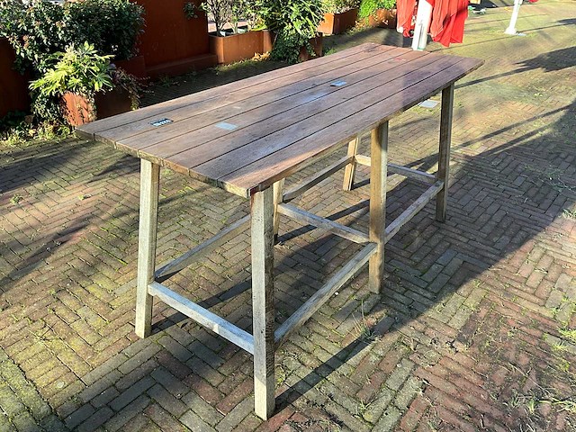 Hutten - hardhouten hoge terrastafel (2x) - afbeelding 6 van  7