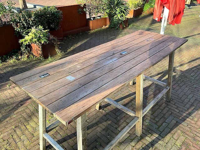 Hutten - hardhouten hoge terrastafel (2x) - afbeelding 3 van  7