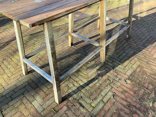 Hutten - hardhouten hoge terrastafel (2x) - afbeelding 4 van  7