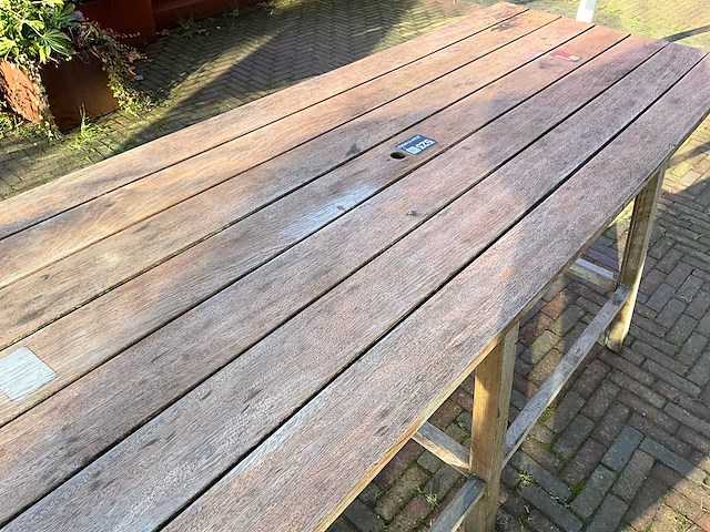 Hutten - hardhouten hoge terrastafel (2x) - afbeelding 5 van  7