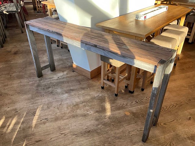 Hutten - hardhouten hoge terrastafel (2x) - afbeelding 3 van  5