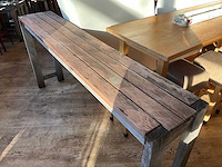 Hutten - hardhouten hoge terrastafel (2x) - afbeelding 4 van  5