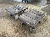 Hutten - hardhouten terras bijzettafel (2x) - afbeelding 1 van  3