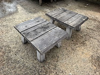 Hutten - hardhouten terras bijzettafel (2x) - afbeelding 2 van  3