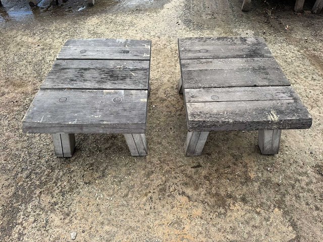 Hutten - hardhouten terras bijzettafel (2x) - afbeelding 3 van  3