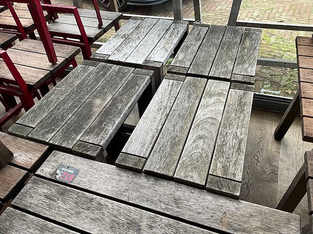 Hutten - hardhouten terrasbijzettafel (2x) - afbeelding 5 van  5