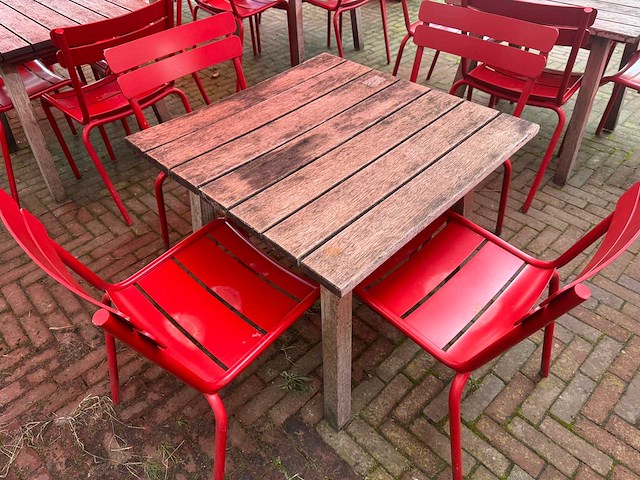 Hutten - hardhouten terrastafel (4x) - afbeelding 1 van  7