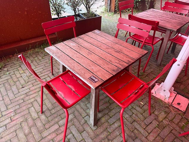 Hutten - hardhouten terrastafel (6x) - afbeelding 1 van  7