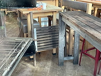 Hutten - hardhouten terrastafel met "boomgat" (2x) - afbeelding 6 van  6