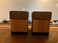 Hutten - houten poef met lederen zitting (2x) - afbeelding 5 van  6