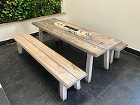 Hutten - houten tafel met 2 banken - afbeelding 5 van  5