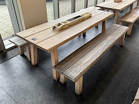Hutten - houten tafel met 2 banken - afbeelding 1 van  5